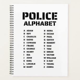 Agenda Alfabeto Fonético Policía Espiral