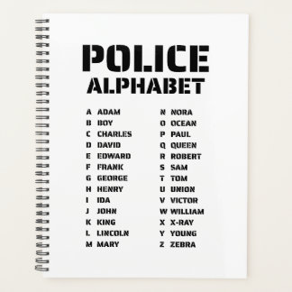 Agenda Alfabeto Fonético Policía Espiral