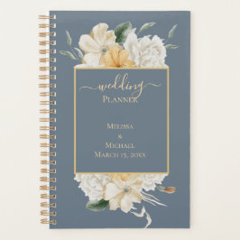 Agenda ALGO AZUL - FLORAL Border Wedding Planner