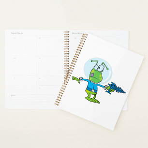 Agenda Alien divertido con Ray Gun Sci-Fi Space Invader
