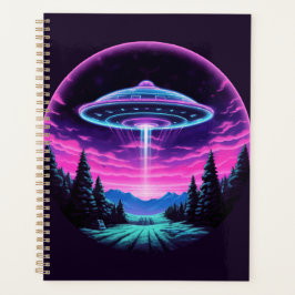 Agenda Alien Spaceship Retro Futurista