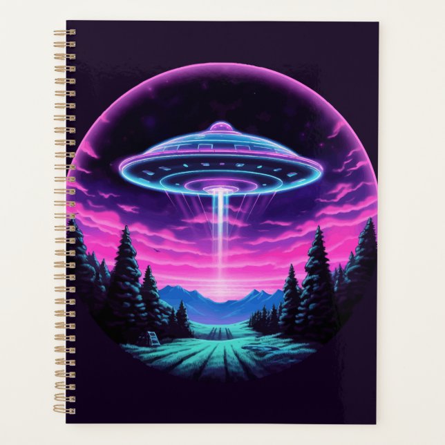 Agenda Alien Spaceship Retro Futurista (Anverso)