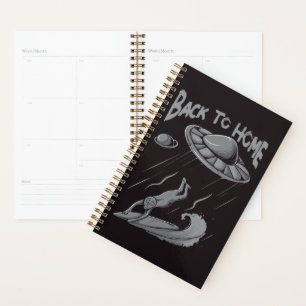 Agenda alienígena ufo navegando en ilustracion con vuelta