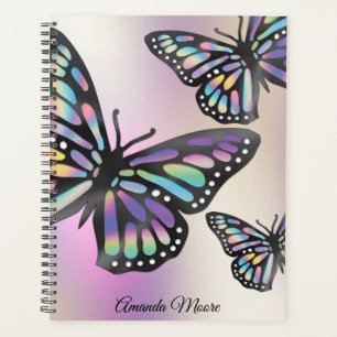 Agenda Alitas de hológrafo de mariposa monarca naturaleza