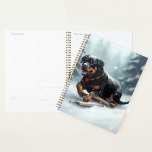 Agenda Almohada decorativa de Navidad invierno Rottweiler