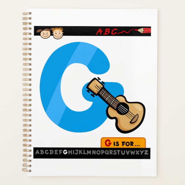 Agenda Alphabet Letter G is for Guitar (Anverso)