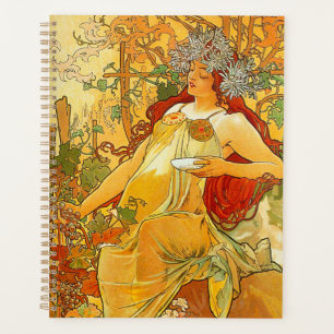 Agenda Alphonse Mucha Art Nouveau Otoño