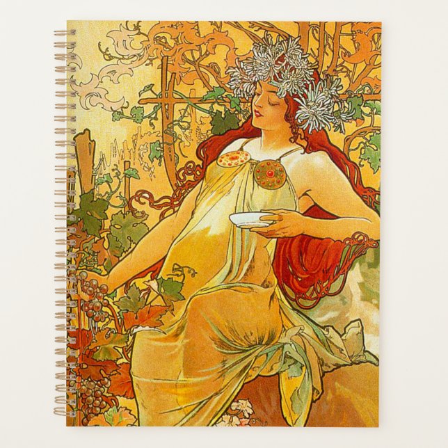 Agenda Alphonse Mucha Art Nouveau Otoño (Anverso)