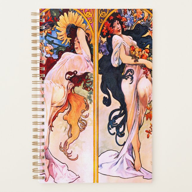 Agenda Alphonse Mucha - Cuatro estaciones (Anverso)