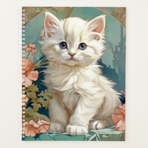 Agenda Alphonse Mucha Estilo Gato Blanco