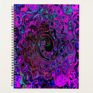 Agenda Alucinante Remolino Líquido Retro de Negro y Magen