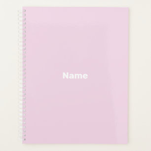 Agenda Aluminio de nombre personalizado rosa claro minima
