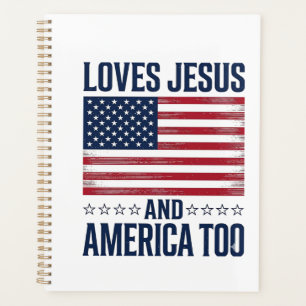 Agenda Ama a Jesús y a América también Camiseta Cristiana
