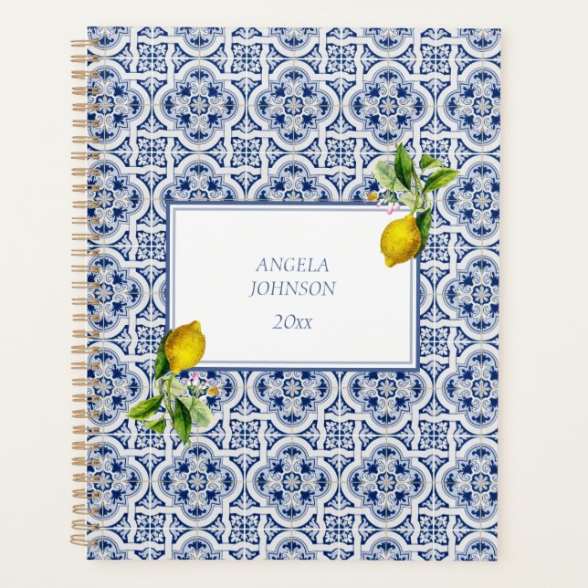 Agenda Amalfi Coast Lemon Blue Tiles Italia (Anverso)