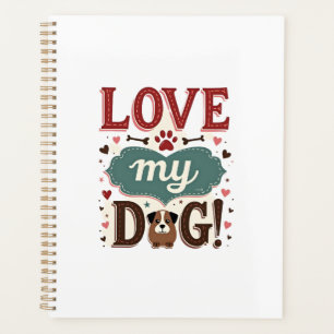 Agenda Ámame Ama a Mi Perro Vintage Huella de Perro Adora