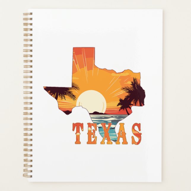 Agenda Amanecer de playa de esquema de estado de Texas (Anverso)