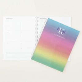 Agenda Amanecer del arcoiris tropical | Monogramado Plann