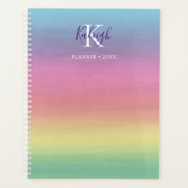 Agenda Amanecer del arcoiris tropical | Monogramado Plann