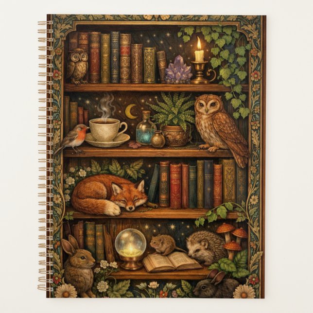 Agenda Amante de libros retro animales del bosque (Anverso)