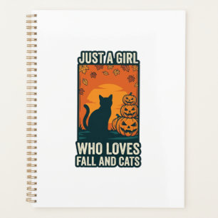 Agenda Amante De Los Gatos Solo Una Chica Que Ama El Otoñ