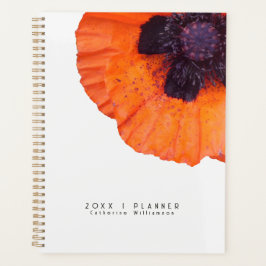 Agenda Amapola Naranja Roja Personalizada 2026