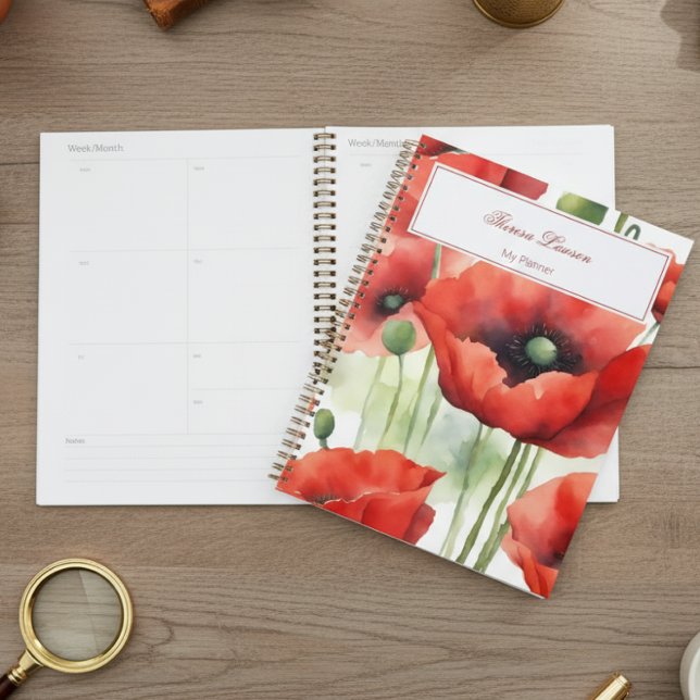 Agenda Amapolas Rojas Acuarela Moderna (Subido por el creador)