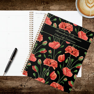 Agenda Amapolas Rojas Campestres Modernas