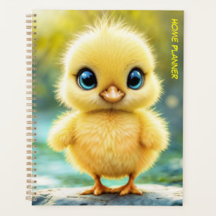Agenda Amarillo amarillo brillante azul de pollo con ojos
