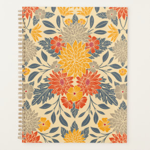 Agenda Amarillo cálido, Naranja y floral azul
