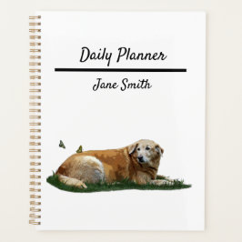 Agenda Amarillo Labrador Raza Mixta Perro Planner Diario