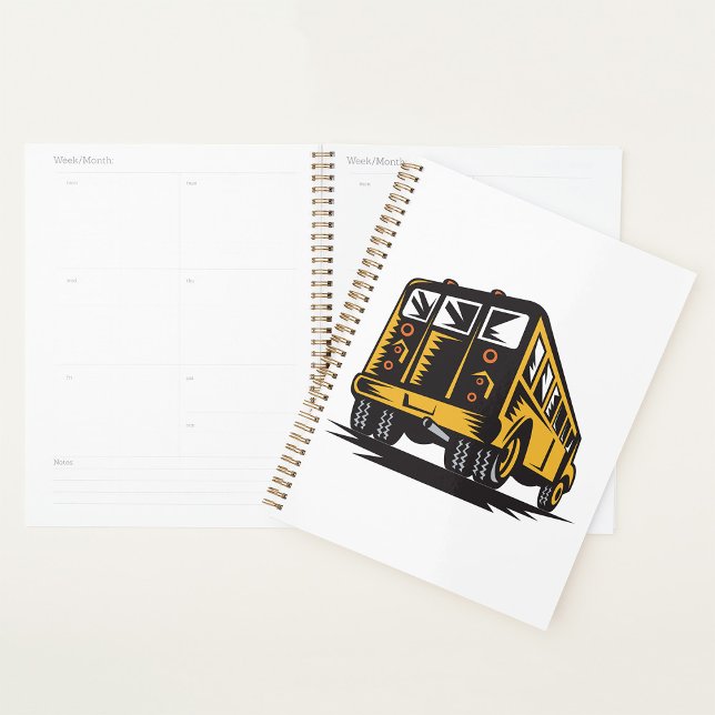 Agenda Amarillo vintage del autobús escolar retro (Subido por el creador)