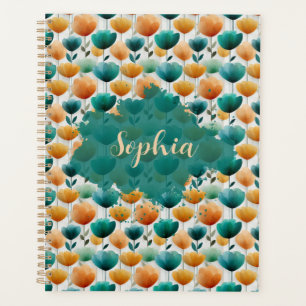 Agenda Amarillo y Verde Floral Primavera Vintage