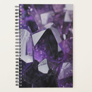 Agenda amatista morado de cristal geométrico de moda