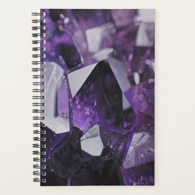 Agenda amatista morado de cristal geométrico de moda (Anverso)