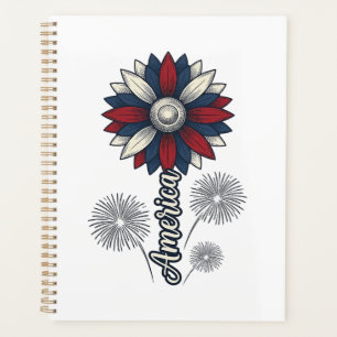 Agenda América Patriótica Flor Fuegos Artificiales Diseño