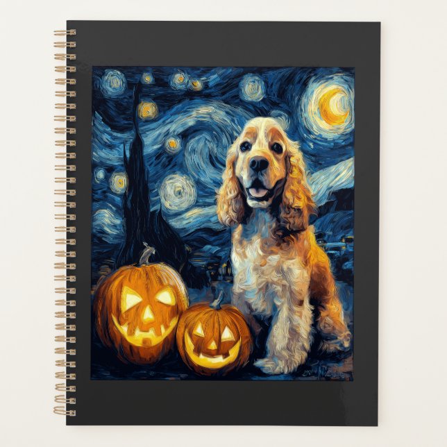 Agenda American Cocker Spaniel Cute Dog Halloween Jack O  (Anverso)