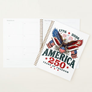Agenda Americano 250 Aniversario USA Patriótico 4 de Juli