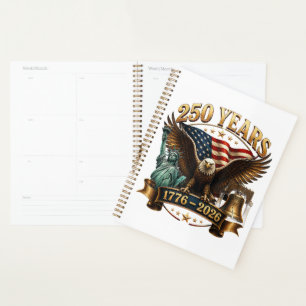 Agenda Americano 250 Aniversario USA Patriótico 4 de Juli