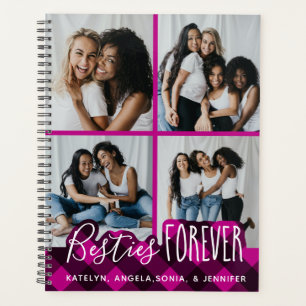 Agenda Amigas para Siempre 4 Collage de Fotos Plaid Rosa