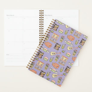 Agenda AMIGOS™   Patrón de iconos morados