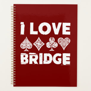 Agenda Amo al jugador de juegos de cartas puente