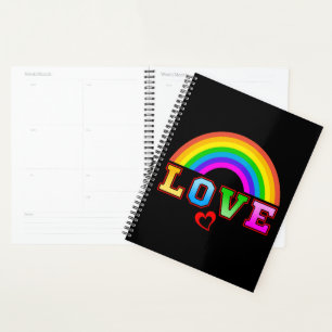 Agenda Amor Arcoiris Colorido Corazón Rojo