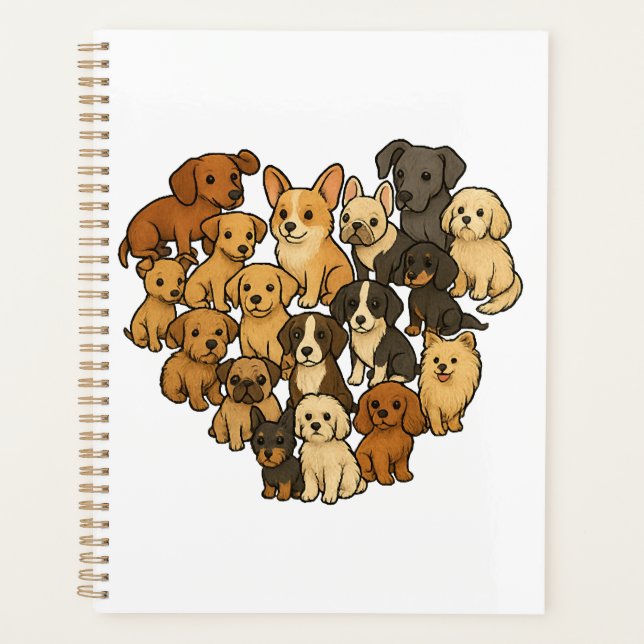 Agenda Amor de Cachorro - Corazón Hecho de Perros (Anverso)