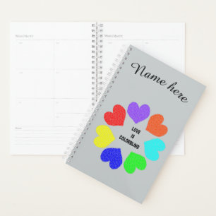 Agenda Amor interracial Rainbow Hearts Personalizado Plan