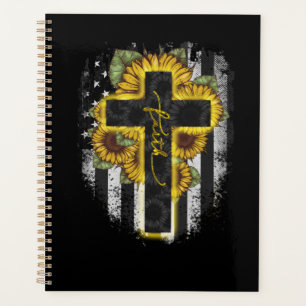 Agenda Amor por Dios Faith Christian Sunflower bandera