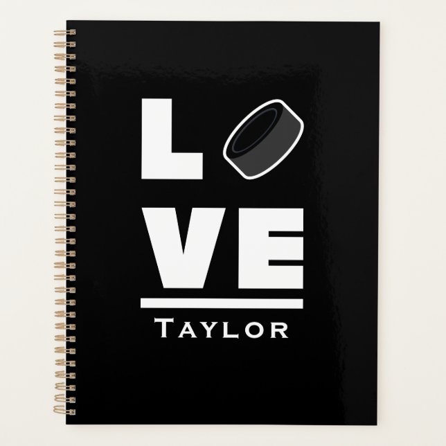 Agenda Amor Y Hockey Sobre Hielo En Vivo Nombre Personali (Anverso)