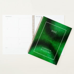 Agenda Añade tu nombre Circular verde malaquita