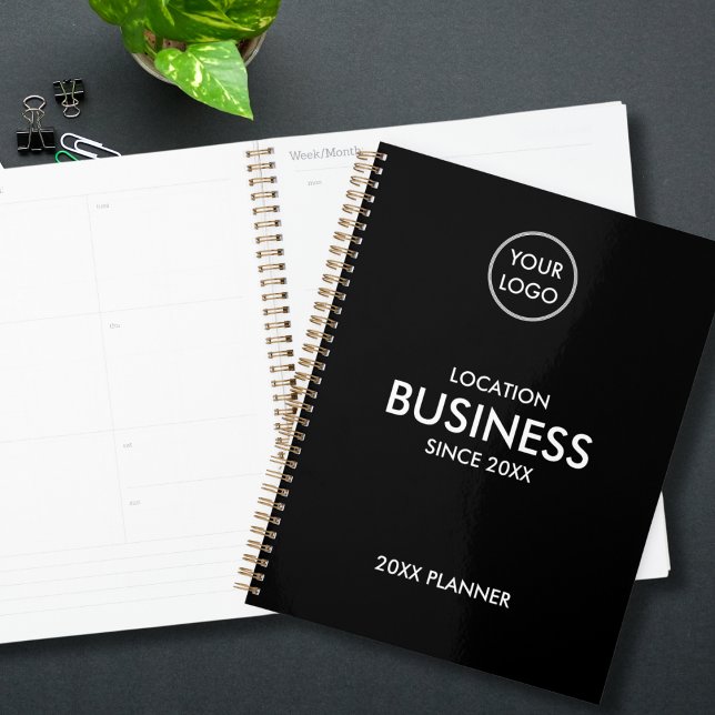 Agenda Añadir logotipo Personalizado negro moderno sencil (Subido por el creador)