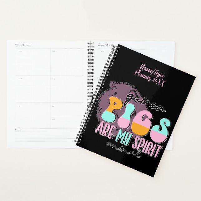 Agenda Añadir nombre al año, los cerdos de Guinea son mi  (Demostración)