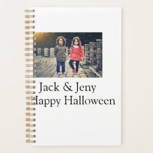 Agenda añadir nombre de texto de foto niños de Halloween